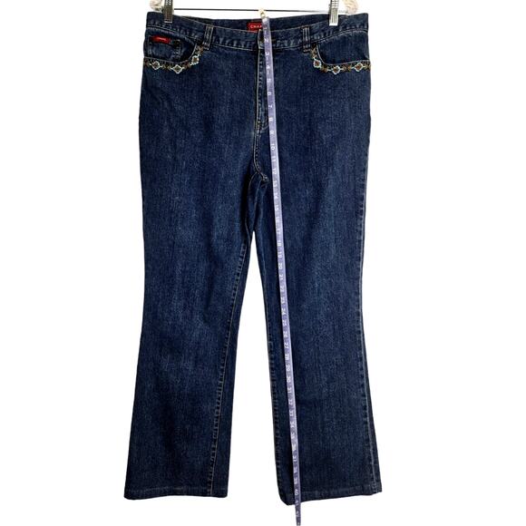 CHAPS Ralph Lauren Denim Size 14 Blue Jeans With Beading Boot Cut # 777 - Picture 7 of 9